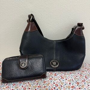 Dooney & Bourke Black and Brown Hobo Bag Set
